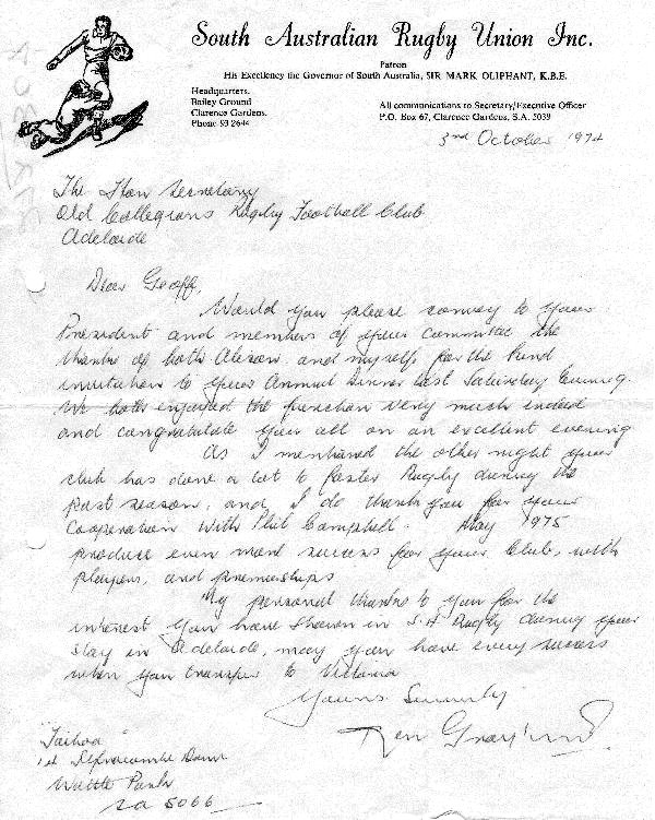 Ken Grayling letter